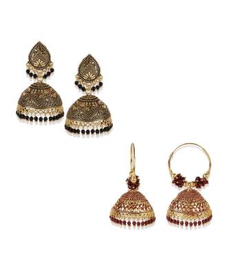 PartyWear Meenakari Designed Round Shaped Jhumka Earring For Women 1
