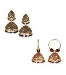 PartyWear Meenakari Designed Round Shaped Jhumka Earring For Women