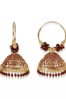 PartyWear Meenakari Designed Round Shaped Jhumka Earring For Women