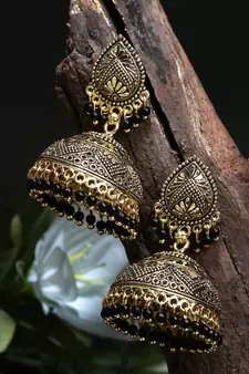 PartyWear Meenakari Designed Round Shaped Jhumka Earring For Women