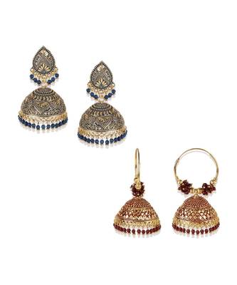 PartyWear Meenakari Designed Round Shaped Jhumka Earring For Women 1