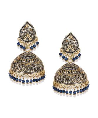 PartyWear Meenakari Designed Round Shaped Jhumka Earring For Women 3