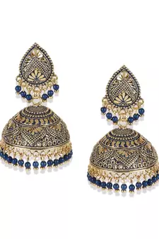 PartyWear Meenakari Designed Round Shaped Jhumka Earring For Women