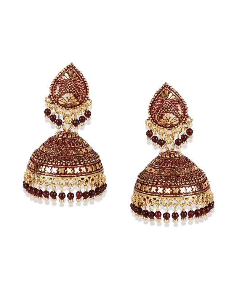 PartyWear Meenakari Designed Round Shaped Jhumka Earring For Women