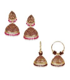 PartyWear Meenakari Designed Round Shaped Jhumka Earring For Women