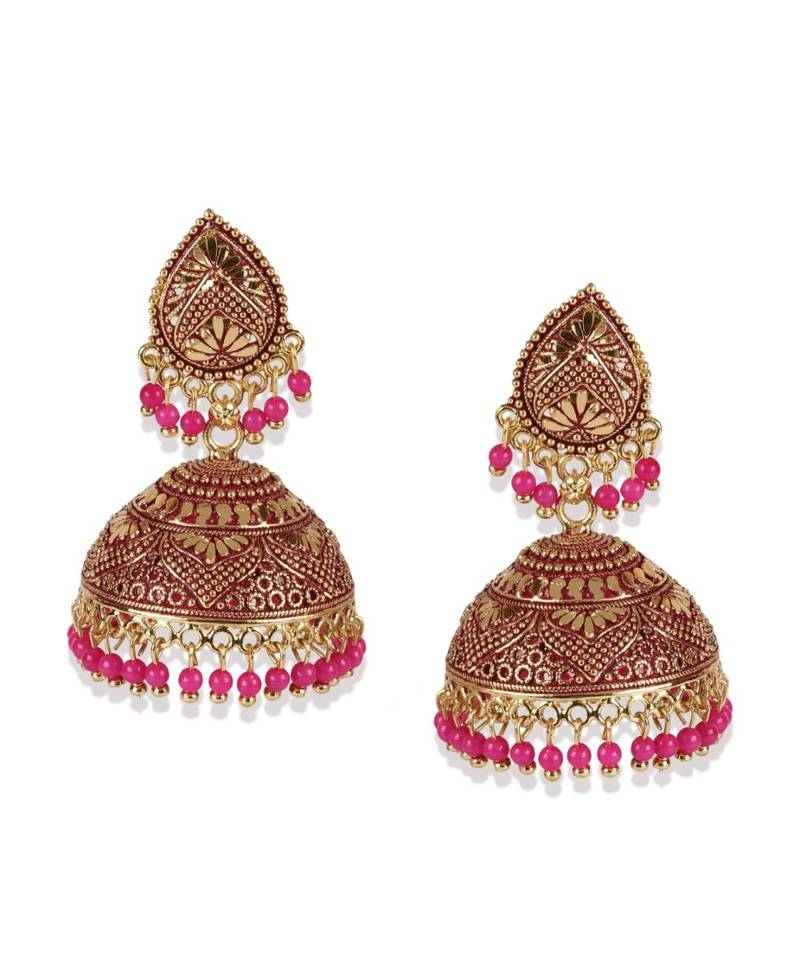 PartyWear Meenakari Designed Round Shaped Jhumka Earring For Women