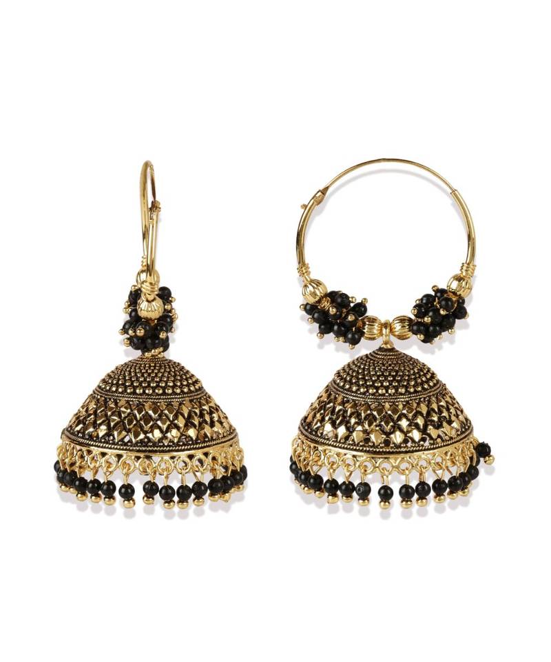 Light weighted  Gold Plated Traditional Meenakari  Designed Round shaped  Jhumka Earring for Women   Combo of 2