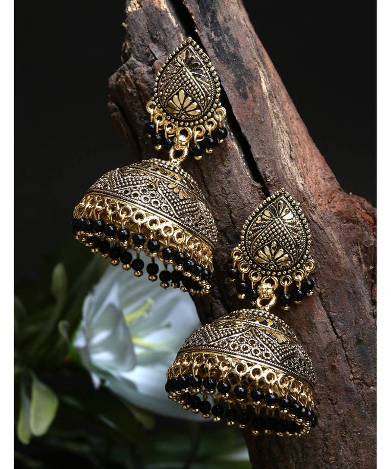 Light weighted  Gold Plated Traditional Meenakari  Designed Round shaped  Jhumka Earring for Women   Combo of 2
