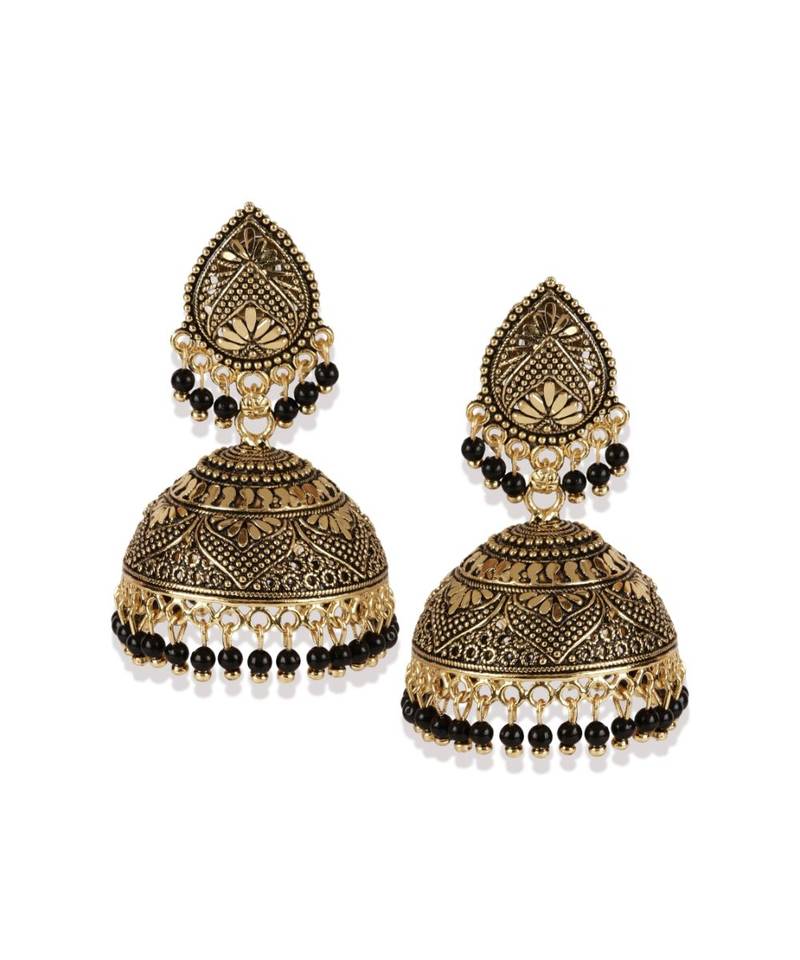 Light weighted  Gold Plated Traditional Meenakari  Designed Round shaped  Jhumka Earring for Women   Combo of 2