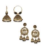 Traditional & Stylish Gold Plated Meenakari Designed Jhumka For Women  Combo of 2