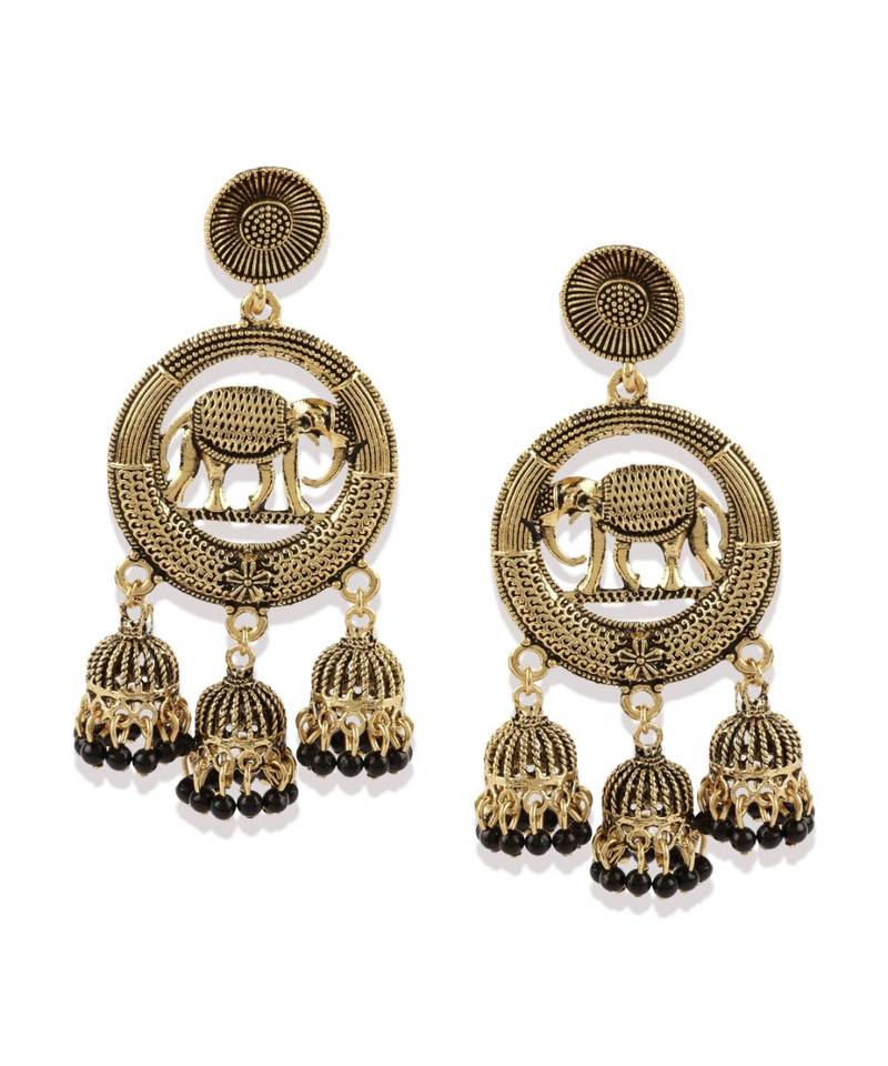 Traditional & Stylish Gold Plated Meenakari Designed Jhumka For Women  Combo of 2