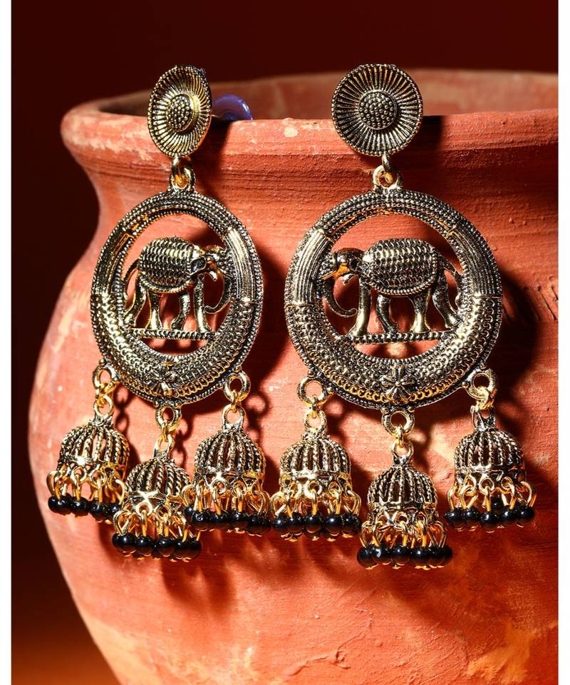 Traditional & Stylish Gold Plated Meenakari Designed Jhumka For Women  Combo of 2