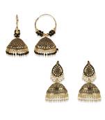 PartyWear Meenakari Designed Round Shaped Jhumka Earring For Women combo of 2