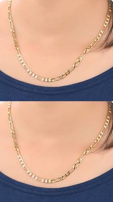Combo of 2nos 22inches Long Gold Plated Brass Chains 1