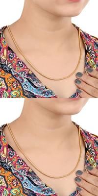 Combo of 2nos 22inches Long Gold Plated Brass Chains 1