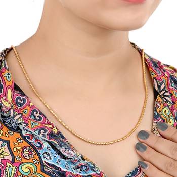 Combo of 2nos 22inches Long Gold Plated Brass Chains 2