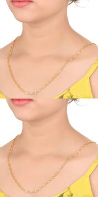 Combo of 2nos 22inches Long Gold Plated Brass Chains 1