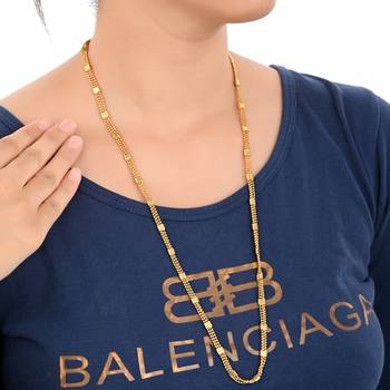 28inches Long Gold Plated Brass Chain 1