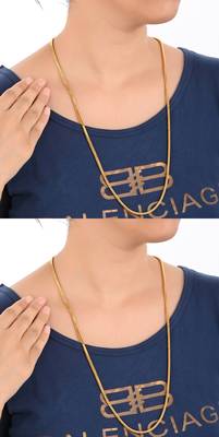 Combo of 2nos 28inches Long Gold Plated Brass Chains 1