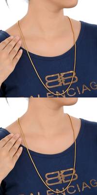 Combo of 2nos 28inches Long Gold Plated Brass Chains 1
