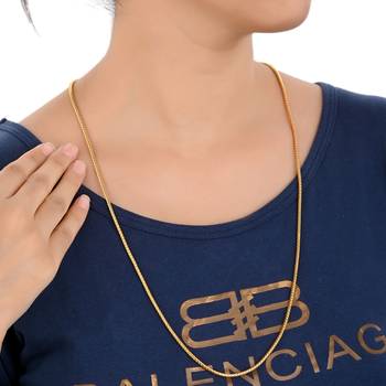 Combo of 2nos 28inches Long Gold Plated Brass Chains 2