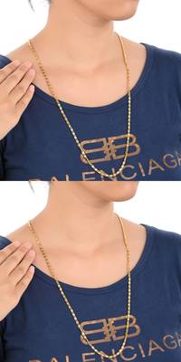 Combo of 2nos 28inches Long Gold Plated Brass Chains 1
