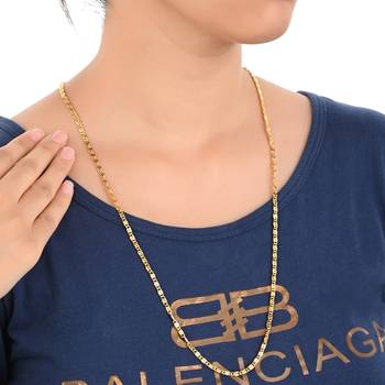 Combo of 2nos 28inches Long Gold Plated Brass Chains 2