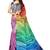 Multicolor printed georgette saree with blouse
