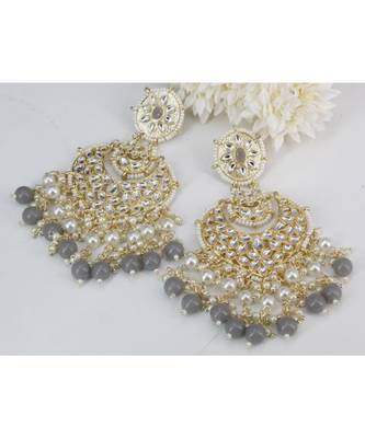 Grey Brass Copper  styled Earrings set 1