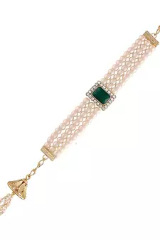 Gold Plated Hanging Pearl Beaded Lumba Rakhi for Bhabhi (Pack of 2 Pcs)