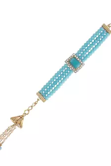 Gold Plated Hanging Pearl Beaded Lumba Rakhi for Bhabhi (Pack of 2 Pcs)