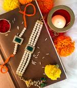 Designer Bhaiya Bhabhi Hanging Lumba Rakhi Combo Set for Rakshabhandan Special