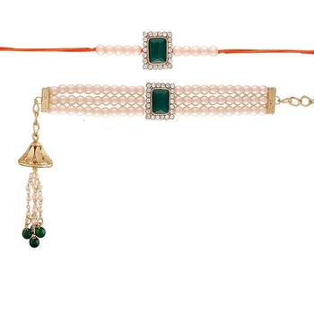 Designer Bhaiya Bhabhi Hanging Lumba Rakhi Combo Set for Rakshabhandan Special 2