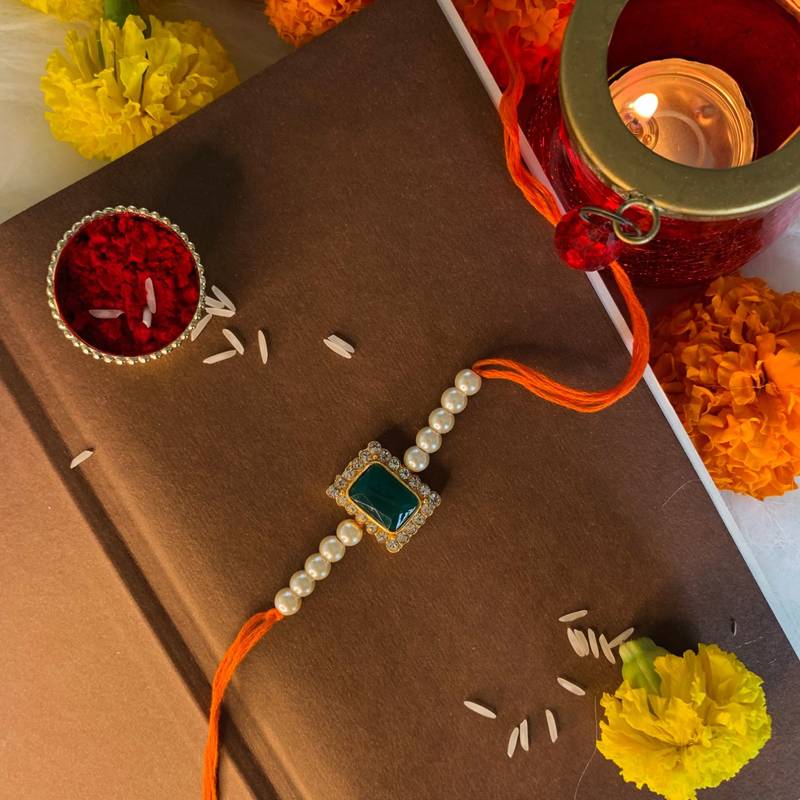 Designer Bhaiya Bhabhi Hanging Lumba Rakhi Combo Set for Rakshabhandan Special