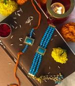 Designer Bhaiya Bhabhi Hanging Lumba Rakhi Combo Set for Rakshabhandan Special