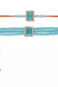 Designer Bhaiya Bhabhi Hanging Lumba Rakhi Combo Set for Rakshabhandan Special