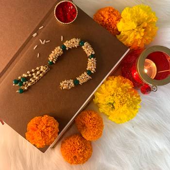 Gold Plated Hanging Pearl Beaded Lumba Rakhi for Bhabhi (Pack of 2 Pcs) 3