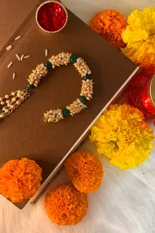 Gold Plated Hanging Pearl Beaded Lumba Rakhi for Bhabhi (Pack of 2 Pcs)