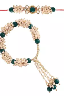 Designer Bhaiya Bhabhi Hanging Lumba Rakhi Combo Set for Rakshabhandan Special