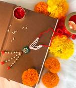 Gold Plated Hanging Pearl Beaded Lumba Rakhi for Bhabhi (Pack of 2 Pcs)