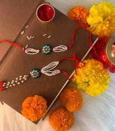Designer Bhaiya Bhabhi Hanging Lumba Rakhi Combo Set for Rakshabhandan Special