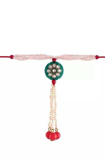 Designer Bhaiya Bhabhi Hanging Lumba Rakhi Combo Set for Rakshabhandan Special