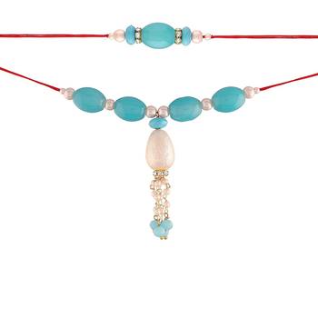 Designer Bhaiya Bhabhi Hanging Lumba Rakhi Combo Set for Rakshabhandan Special 2
