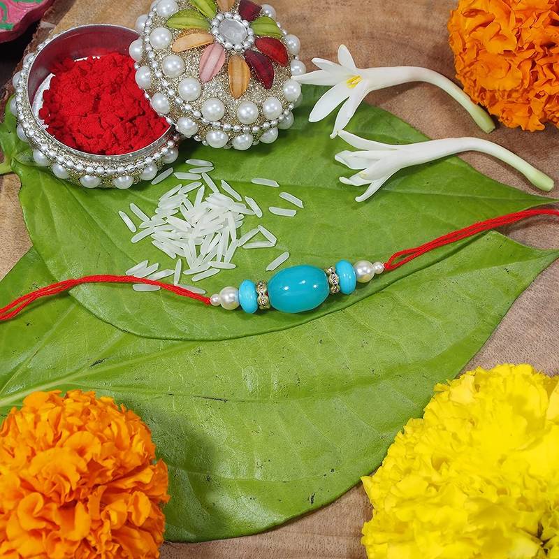 Designer Bhaiya Bhabhi Hanging Lumba Rakhi Combo Set for Rakshabhandan Special
