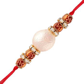 Designer White Pearl Beaded Combo Rakhi Bracelet (Pack of 10) 3