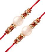 Designer White Pearl Beaded Combo Rakhi Bracelet (Pack of 2)