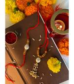 Designer Bhaiya Bhabhi Hanging Lumba Rakhi Combo Set for Rakshabhandan Special