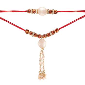 Designer Bhaiya Bhabhi Hanging Lumba Rakhi Combo Set for Rakshabhandan Special 2