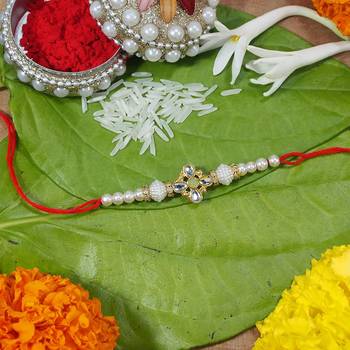 Designer Bhaiya Bhabhi Hanging Lumba Rakhi Combo Set for Rakshabhandan Special 4