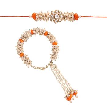 Designer Bhaiya Bhabhi Hanging Lumba Rakhi Combo Set for Rakshabhandan Special 1